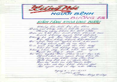 Những lời tri ân ý nghĩa của người bệnh điều trị tại Bệnh viện ĐK tỉnh Quảng Ninh