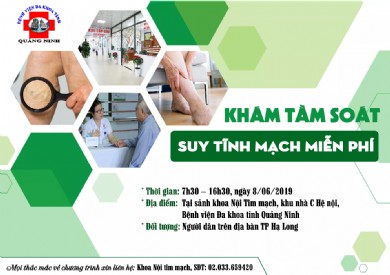 Thông báo khám tầm soát suy tĩnh mạch miễn phí cho người dân trên địa bàn TP Hạ Long
