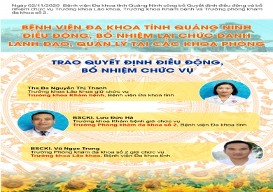 Bệnh viện Đa khoa tỉnh thông báo Quyết định điều động và bổ nhiệm cán bộ