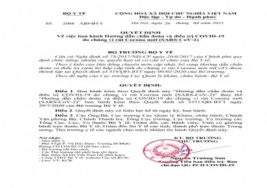 Hướng dẫn chẩn đoán và điều trị COVID-19 do chủng vi rút Corona mới (SARS-CoV-2)