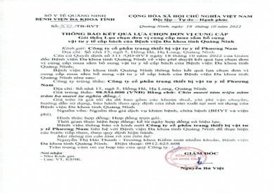 Thông báo kết quả lựa chọn đơn vị vị cung cấp (3532)