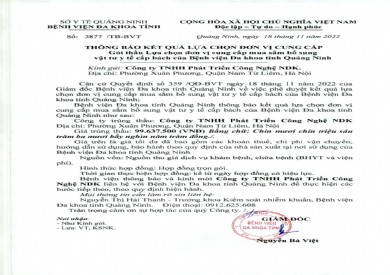 Thông báo kết quả lựa chọn đơn vị (3877)