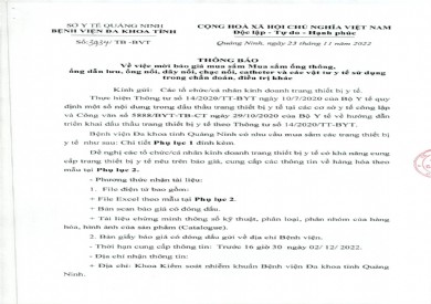 Thông báo mời báo giá mua sắm (3934)