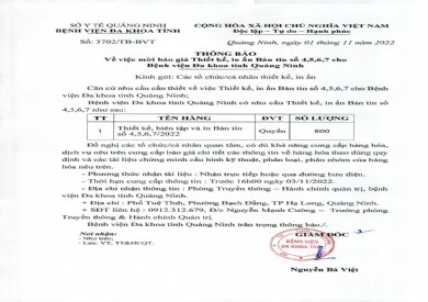 Thông báo mời báo giá thiết kế, in ấn bản tin số 4, 5, 6, 7 (3702)