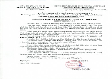 Thông báo kết quả lựa chọn đơn vị thi công, tháo rỡ mái tôn cũ (4095)