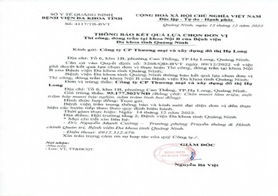 Thông báo kết quả lựa chọn đơn vị (4117)