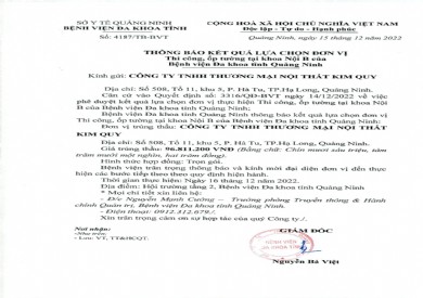 Thông báo kết quả lựa chọn đơn vị (4187)