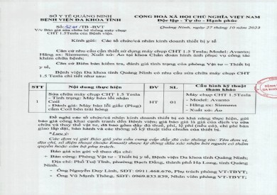 Mời báo giá sửa chữa hệ thống máy chụp CHT 1.5 (3241)