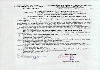 Thông báo kết quả lựa chọn đơn vị (3008)