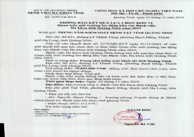 Thông báo kết quả lựa chọn đơn vị (3297)
