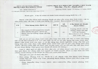 Mời báo giá linh kiện, vật tư sửa chữa máy CT512 (3806)