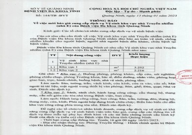 Thông báo mời báo cung cấp dịch vụ vệ sinh khu vực nhà E (144)