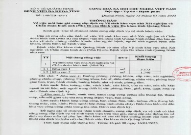 Thông báo mời báo giá cung cấp dịch vụ vệ sinh khu nhà xét nghiệm và chẩn đoán hình ảnh (149)