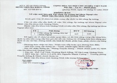 Thông báo mời báo giá thi công, ốp tường tại khoa Ngoại (32)