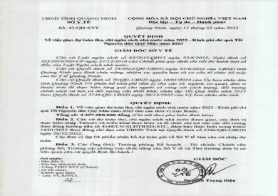 Quyết định giao dự toán thu, chi ngân sách nhà nước năm 2023 - Kinh phí chi quà Tết nguyên đán Quý Mão năm 2023 (43)