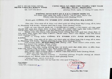 Thông báo kết quả lựa chọn đơn vị (127)
