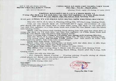 Thông báo kết quả lựa chọn đơn vị (4313)