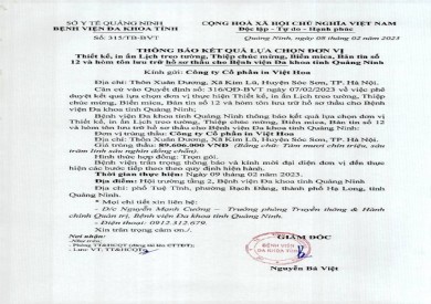 Thông báo kết quả lựa chọn đơn vị (315)