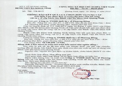 Thông báo kết quả lựa chọn đơn vị (706)