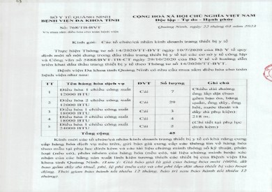 Thông báo mua sắm điều hòa cho toàn bệnh viện (768)