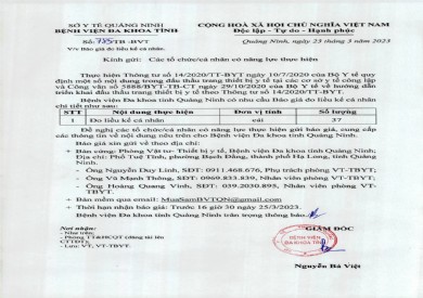 Thông báo đo liều kế cá nhân (785)