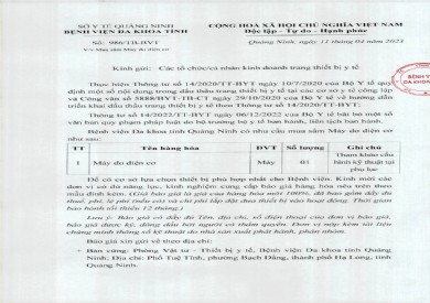 Thông báo mua sắm máy điện cơ (986)