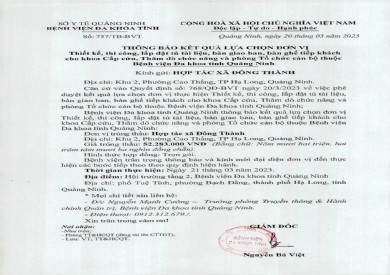 Thông báo kết quả lựa chọn đơn vị (757)
