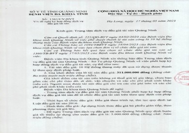 Thông báo đề nghị ký hợp đồng dịch vụ đấu giá tài sản (1361)
