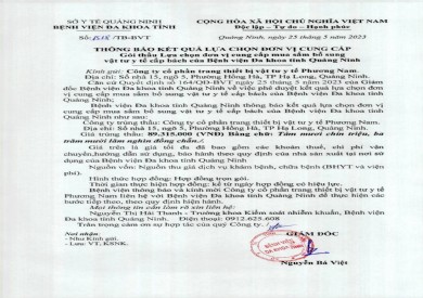 Thông báo kết quả lựa chọn đơn vị (1518)