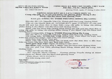 Thông báo kết quả lựa chọn đơn vị (1962)