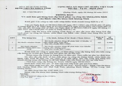 Thông báo mời báo giá hàng hóa cấp bách phục vụ công tác khám, chữa bệnh (1740)
