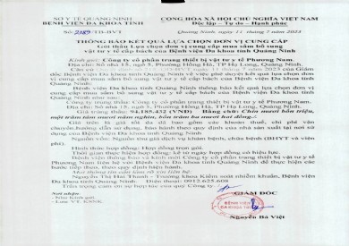 Thông báo kết quả lựa chọn đơn vị (2089)