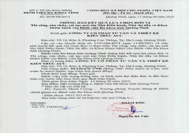 Thông báo kết quả lựa chọn đơn vị (2658)