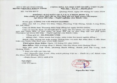 Thông báo kết quả lựa chọn đơn vị (74)