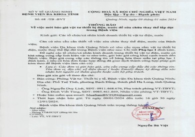 Mời báo giá vật tư thiết bị điện, nước để sửa chữa thay thế lắp đặt trong bệnh viện (68)