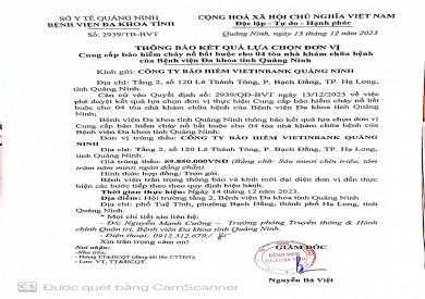 Thông báo kết quả lựa chọn (2939)