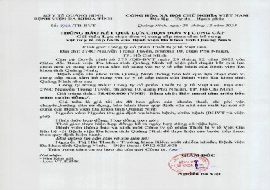 Thông báo kết quả lựa chọn (3953)