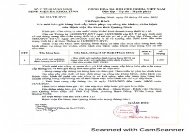 Mời báo giá hàng hoá cấp bách phục vụ công tác khám chữa bệnh (841)