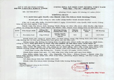 Mời báo giá thuốc của bệnh viện (44)