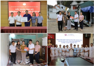 Hơn 233 triệu đồng ủng hộ cho đồng bào bão lũ và 122 triệu đồng hỗ trợ đoàn viên công đoàn bị thiệt hại do bão số 3