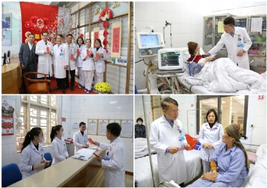 Giám đốc Bệnh viện Đa khoa tỉnh Quảng Ninh chúc Tết, tặng quà động viên người bệnh và nhân viên y tế đêm giao thừa