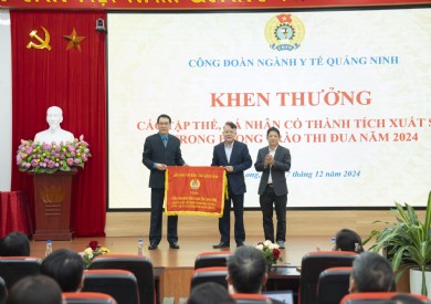 Công đoàn Bệnh viện Đa khoa tỉnh Quảng Ninh nhận cờ thi đua xuất sắc năm 2024