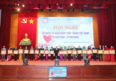 Các tập thể, cá nhân tiêu biểu của Bệnh viện Đa khoa tỉnh Quảng Ninh được vinh danh, khen thưởng tại Hội nghị Kỷ niệm 70 năm ngày Thầy thuốc Việt Nam 27/2