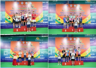 Bệnh viện Đa khoa tỉnh Quảng Ninh sôi nổi tham gia giao lưu tại Giải Pickleball Tứ Hùng