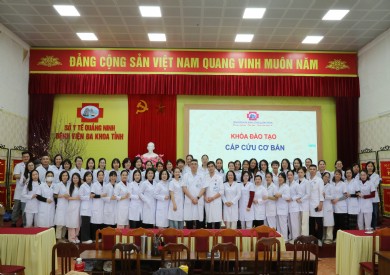 BỆNH VIỆN ĐA KHOA TỈNH QUẢNG NINH TỔ CHỨC ĐÀO TẠO KHÓA CẤP CỨU CƠ BẢN CHO CÁC TRẠM Y TẾ TRÊN ĐỊA BÀN TỈNH